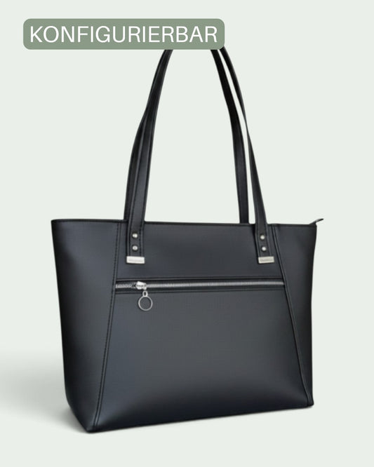 Schneckenschmiede Everyday Shopper Handtasche in Schwarz mit Reißverschluss und stabilen Henkeln